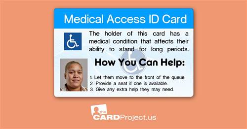 Medical Access Photo ID Card (FRONT)